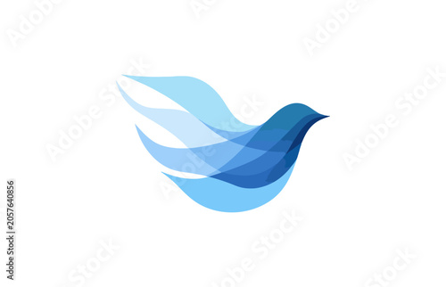 Abstract blue bird logo design