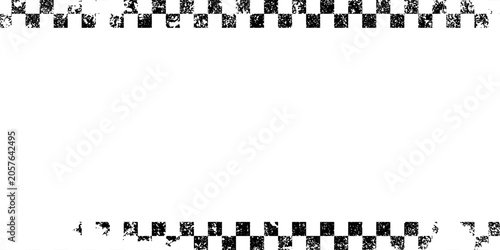 Bild auf Leinwand Grunge racing flag pattern with a distressed texture in black and white