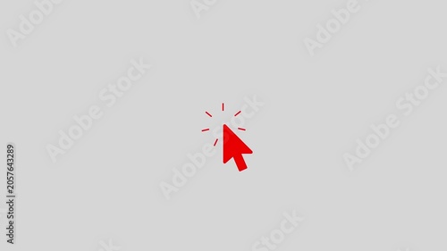 mouse pointer clicking video  animation in multiple color.Mouse cursor click animation on white  screen background. mouse cursor arrow icon for digital interface. 