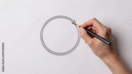 Hand drawing circle pencil black white background gray has tip hand drawing circle pencil. pencil black. hand