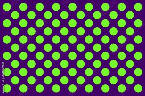 Φωτογραφία Seamless Neon Green Polka Dot Pattern on Purple Background for festive seasonal themes, digital scrapbooking, textile prints, and playful web backgrounds