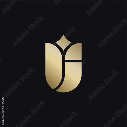 Letter F Golden Rose