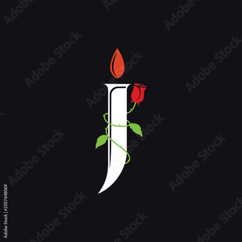 Letter J Funeral Candle