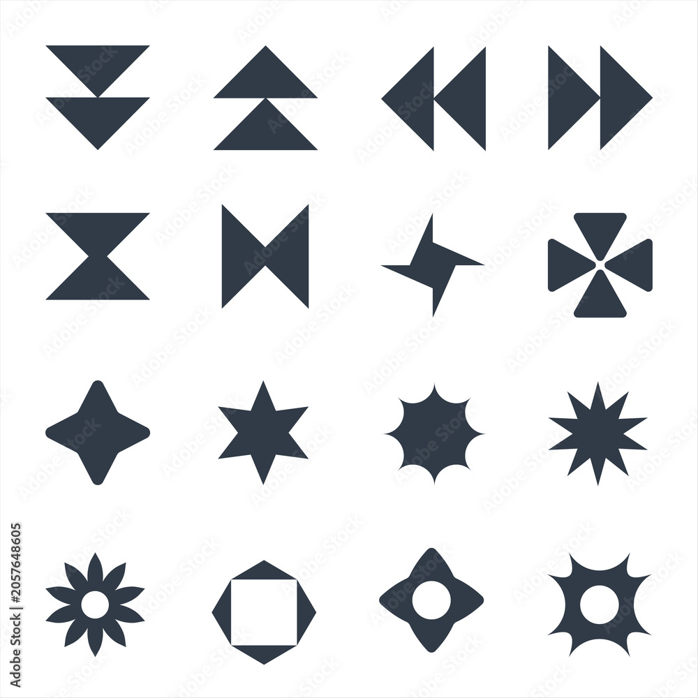 Obraz premium Triangle Geometric Shape Elements Flat Design Vector Set