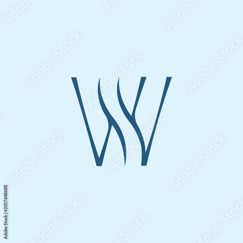 Letter W Waves Logo