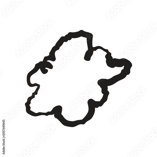 Obraz na płótnie Abstract organic blob shape hand drawn messy ink outline vector.