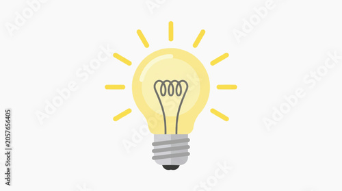Electric light bulb isolated, simple flat vector design