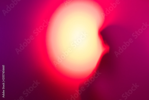 Anonymous person silhouette behind frost glass