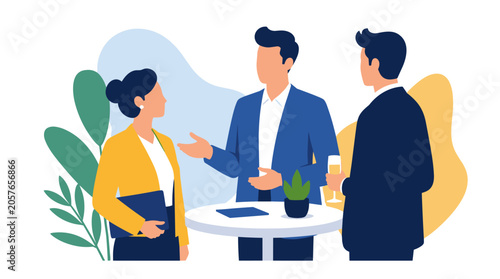 Business meeting with professionals discussing at table.