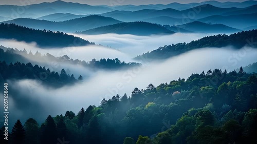 Dark atmospheric fog moving slowly downward with a gentle cool glow and rich layered visual depth