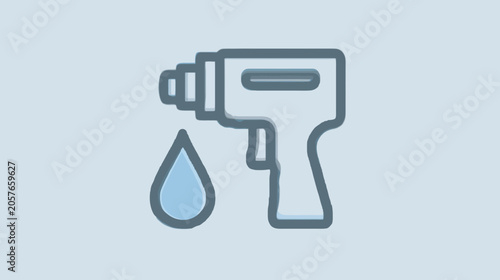 Foto Water Gun Icon with Water Droplet