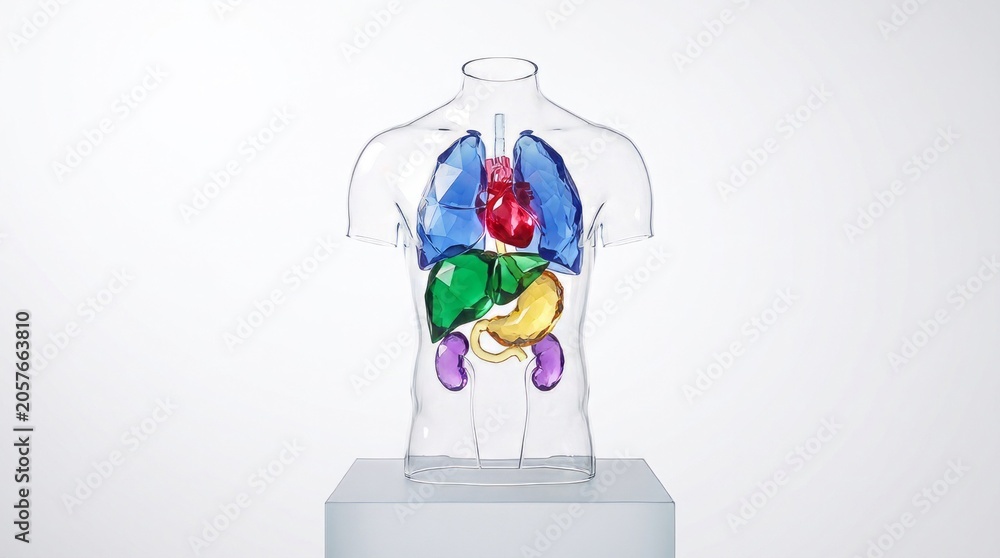 Obraz premium Colorful Anatomical Model of Human Organs
