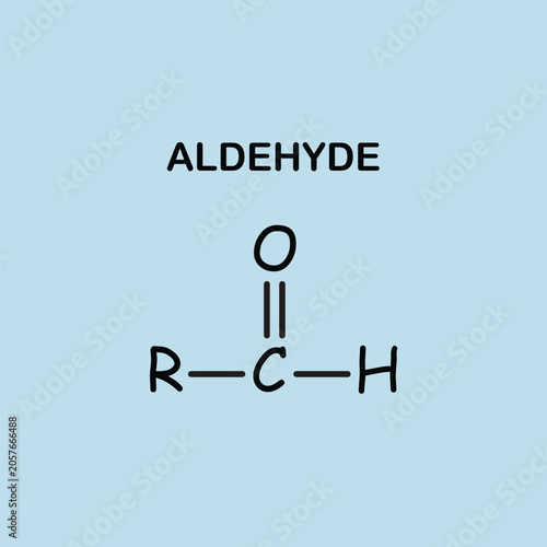 фотографія Pastel organic chemistry infographic featuring the aldehyde functional group structure
