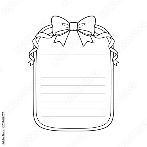 Decorative Memo Paper Outline Illustration And Cute Blank Note Template