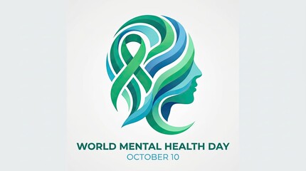 World mental health day october 10 mental health awareness ribbon