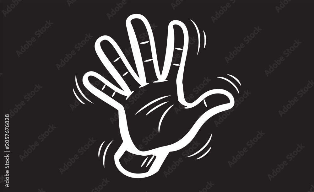 Fototapeta premium Waving hand sign emoji, hand gesture symbol, vector icon illustration, isolated on transparent