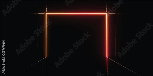 Canvastavla Glowing lights in the dark night with colorful glow and motion effect