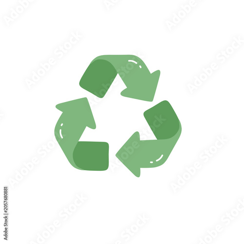 Green Recycling Symbol for Environmental Protection