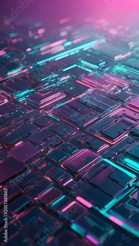 Iridescent Neon Holographic Background