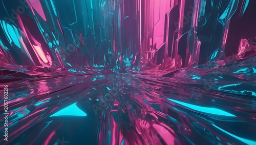 Iridescent Neon Holographic Background