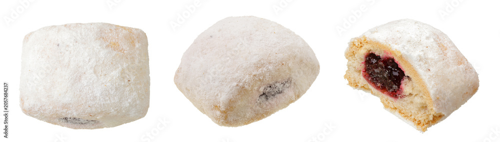 Obraz premium shortbread cookie isolated on white background. Top view. Flat lay