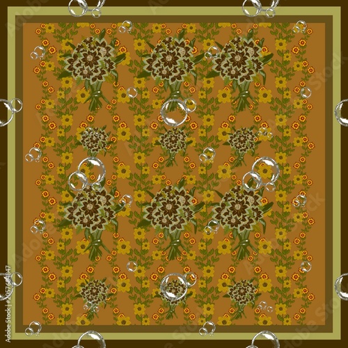 Ornate Golden Floral Motif