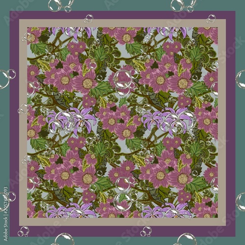 Purple Botanical Garden Pattern