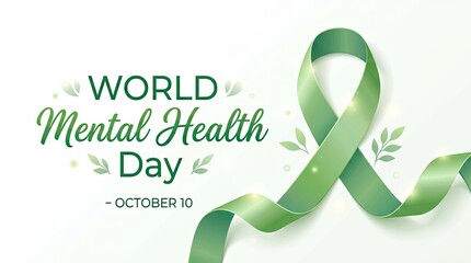 World mental health day october 10 awareness ribbon