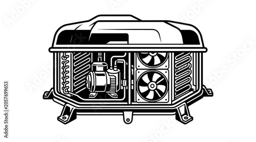 Black and white portable generator.