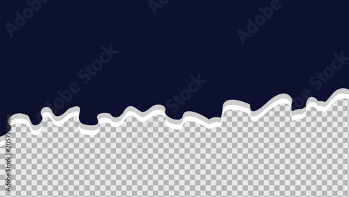 Liquid slime dripping border on transparent background with isolated color wave overlays