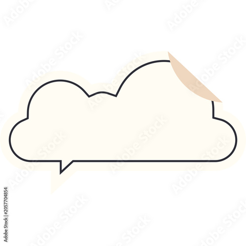 Cloud speech bubble sticker icon