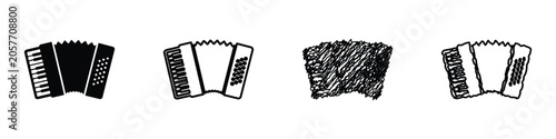 Bild auf Leinwand Collection of accordion icons in different styles and textures