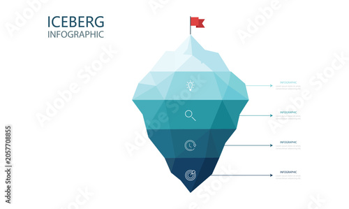 4 Step Business mountain pyramid infographic ascending Steps success strategy. Vector illustration. All in a single layer. Vector Modern Infographic Template. 