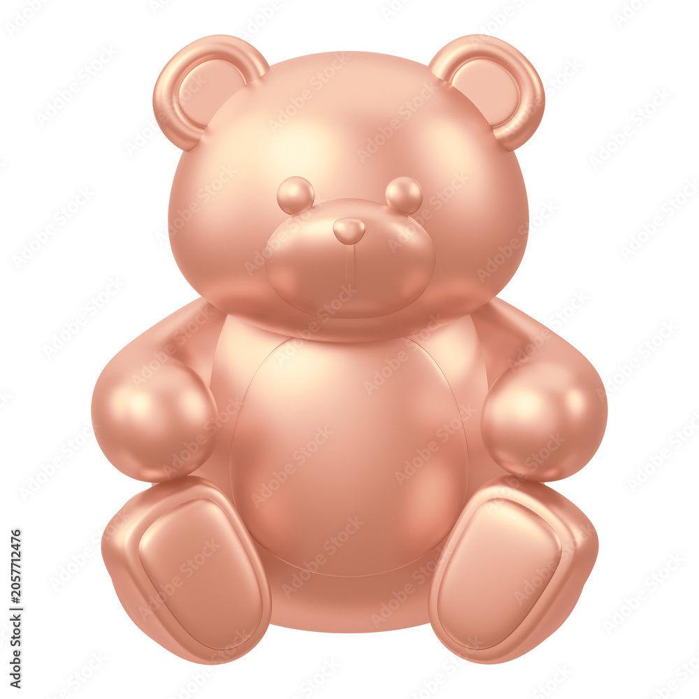 Fototapeta premium Copper teddy bear png, 3D illustration on transparent background