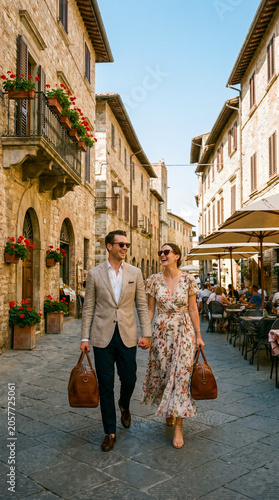 Pareja explorando una ciudad histórica europea durante unas vacaciones urbanas llenas de encanto.