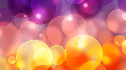 Colorful glowing bubbles with soft light effect