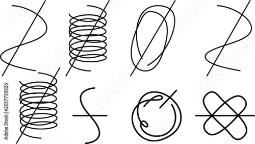 Abstract line art collection premium quality icon set for modern design and creative projects