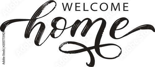 Premium quality icon elegant 'welcome home' calligraphy for interior design real estate