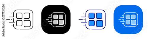Принти на полотні Fast application grid for quick app access module loading and software workflow