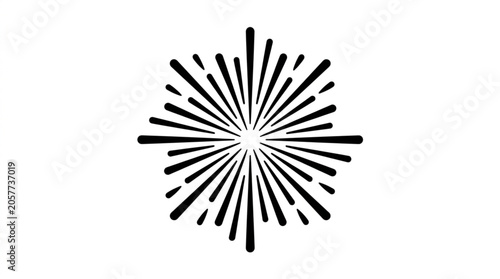 Fotografija Abstract Starburst Bursting Outward Black Lines.