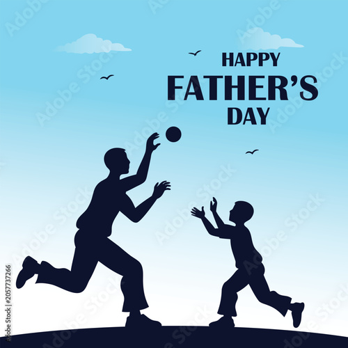 Father and son playing catch with a ball outdoors
