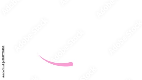 Animated pink drop of liquid moving. Fluid effect. Looped video. Vector illustration isolated on white background. 