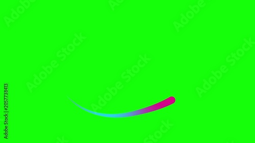 Animated pink blue drop of liquid moving. Fluid effect. Looped video. Vector illustration isolated on green background. 