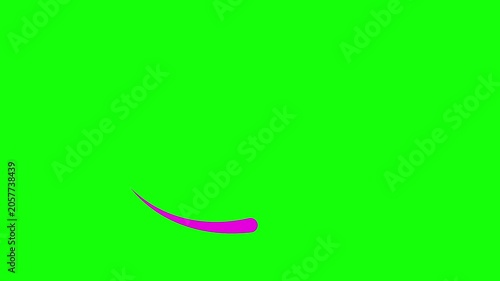 Animated magenta drop of liquid moving. Fluid effect. Looped video. Vector pink illustration isolated on green background. 