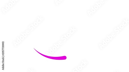 Animated magenta drop of liquid moving. Fluid effect. Looped video. Vector pink illustration isolated on white background. 