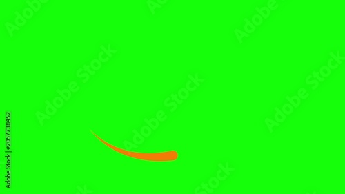 Animated orange drop of liquid moving. Fluid effect. Looped video. Vector illustration isolated on green background. 
