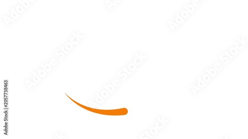 Animated orange drop of liquid moving. Fluid effect. Looped video. Vector illustration isolated on white background. 