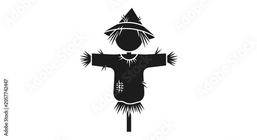 Konstfotografi Scarecrow straw man figure doll.