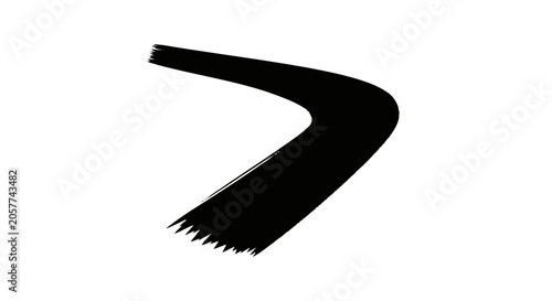 Dynamic black abstract graphic with a serrated saw-like bottom edge an