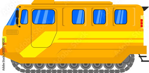 Εκτύπωση καμβά Cartoon Orange Tracked Transport Vehicle